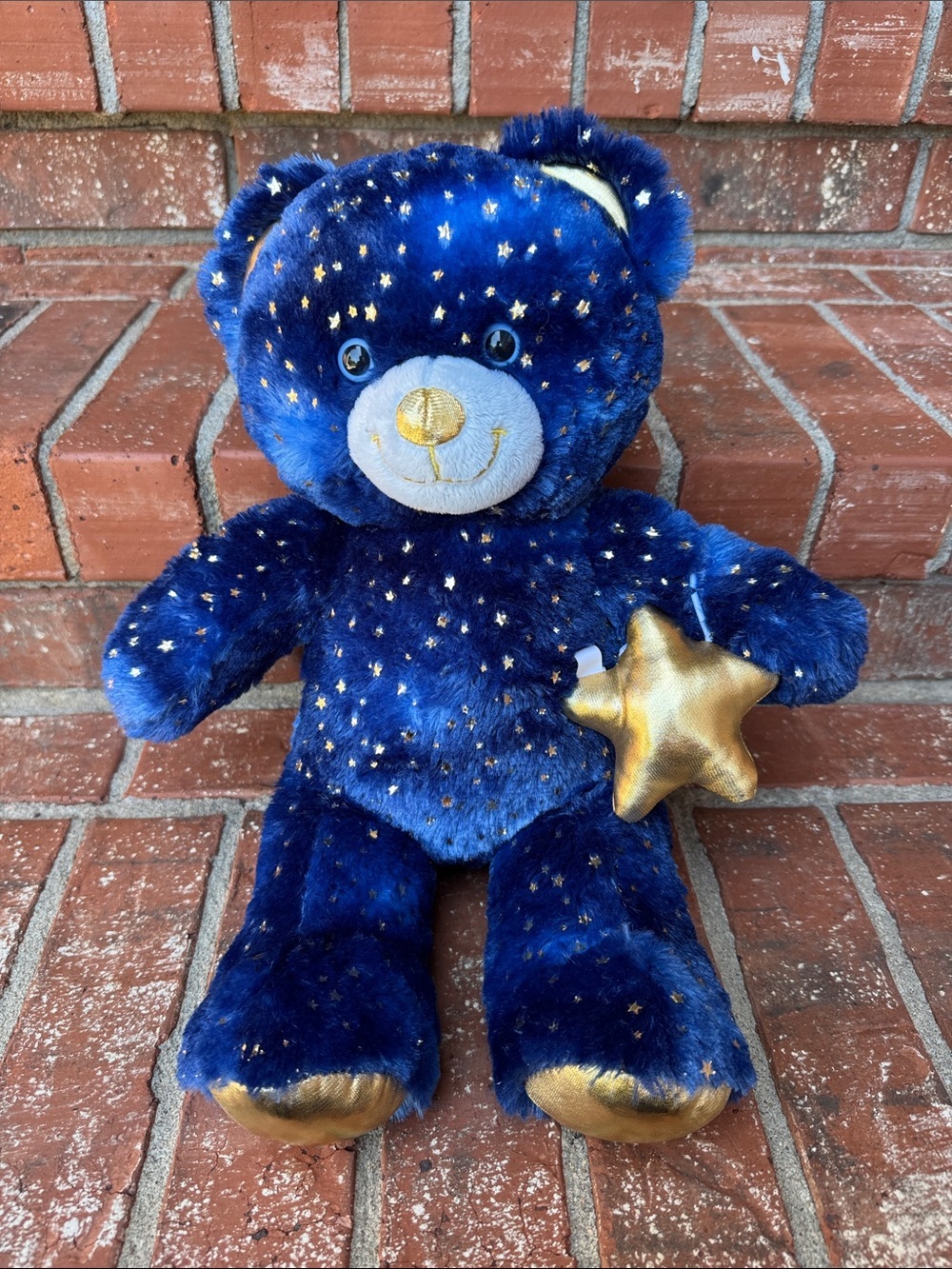 Build-A-Bear Star Wishes Teddy Bear Plush Sparkly Gold Celestial - Stuffed Toy